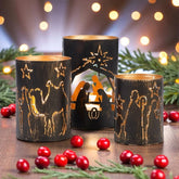 Nativity Scene Lantern Candle Holder Set
