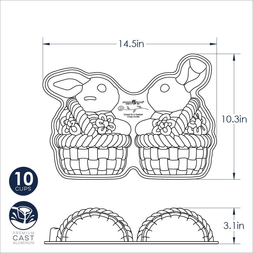 Nordic Ware Bunny In A Basket 3D Cake Pan