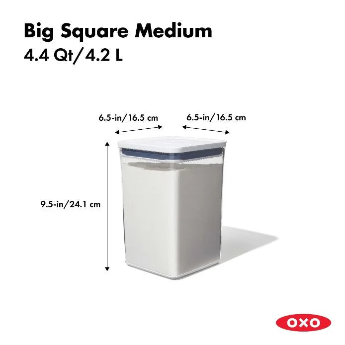 OXO POP 2.0 Container | Big Square Medium 4.4 Qt