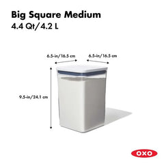 OXO POP 2.0 Container | Big Square Medium 4.4 Qt