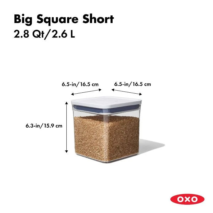 OXO POP 2.0 Container | Big Square Short 2.8 Qt