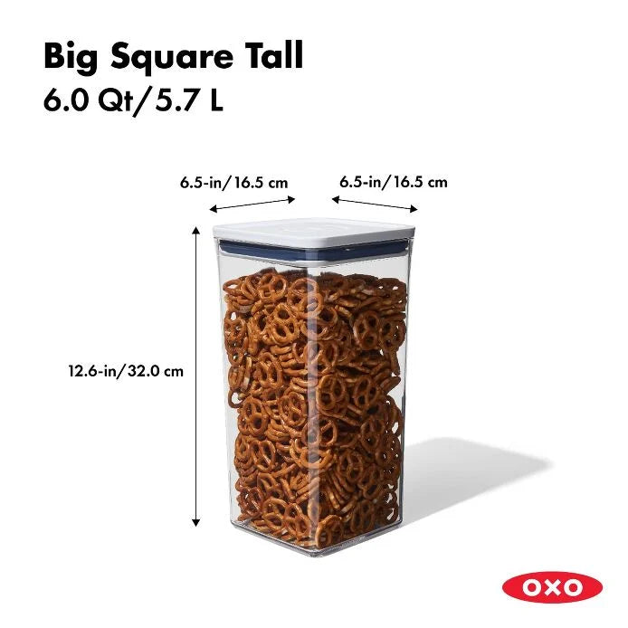 OXO POP 2.0 Container | Big Square Tall 6.0 Qt