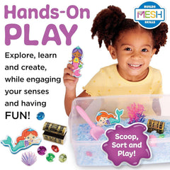 Ocean Mermaid Sensory Bin Play Sand Foam for Kids Toddlers Scoop Sort Explore