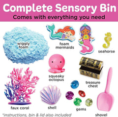 Ocean Mermaid Sensory Bin Play Sand Foam for Kids Toddlers Scoop Sort Explore