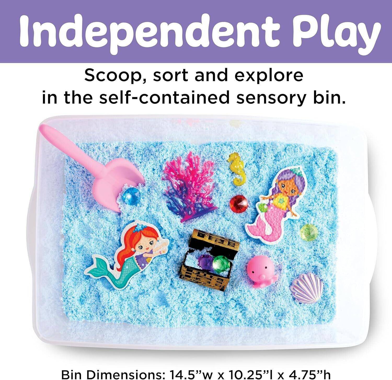 Ocean Mermaid Sensory Bin Play Sand Foam for Kids Toddlers Scoop Sort Explore