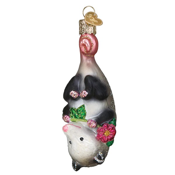 Old World Christmas Blossom Opossum Glass Holiday Ornament