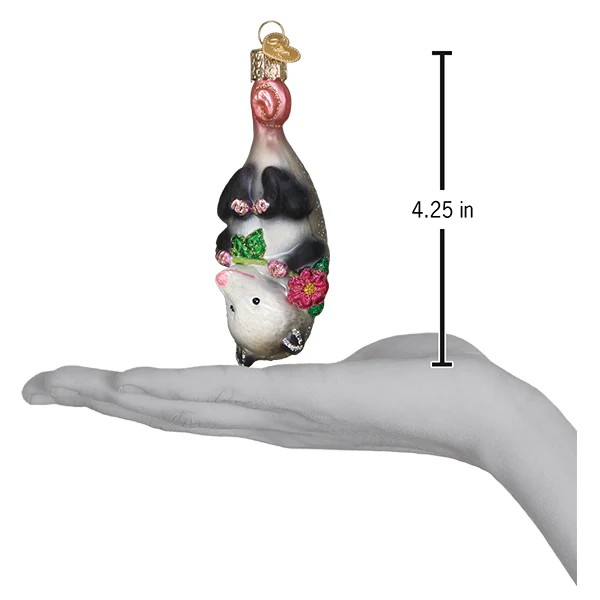 Old World Christmas Blossom Opossum Glass Holiday Ornament