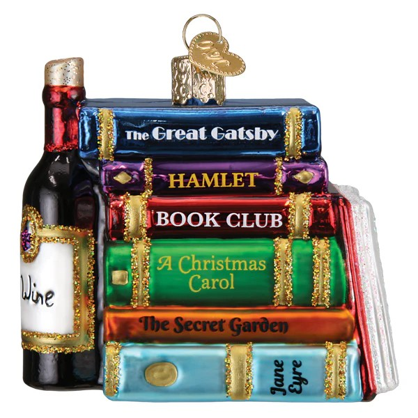 Old World Christmas Book Club Glass Holiday Ornament