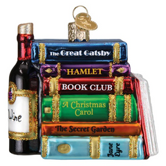 Old World Christmas Book Club Glass Holiday Ornament