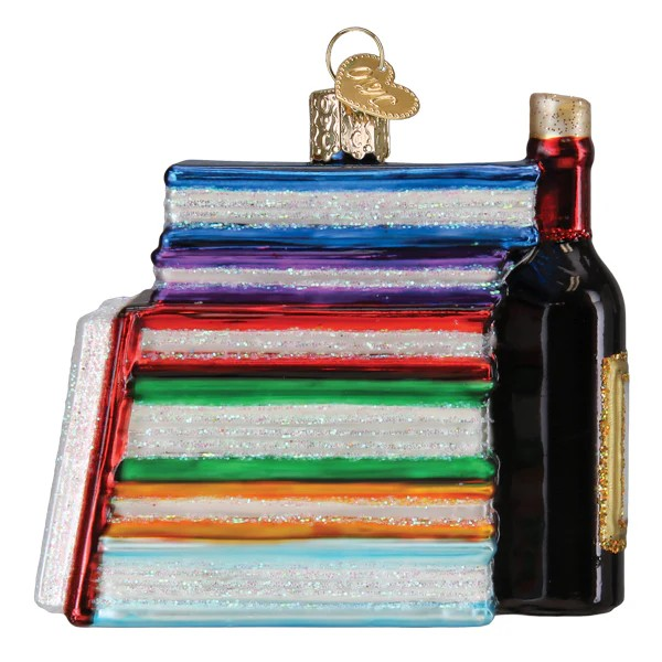 Old World Christmas Book Club Glass Holiday Ornament