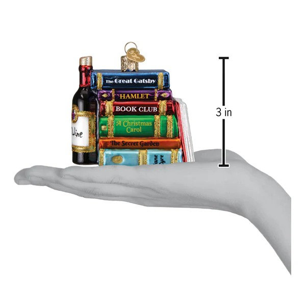 Old World Christmas Book Club Glass Holiday Ornament
