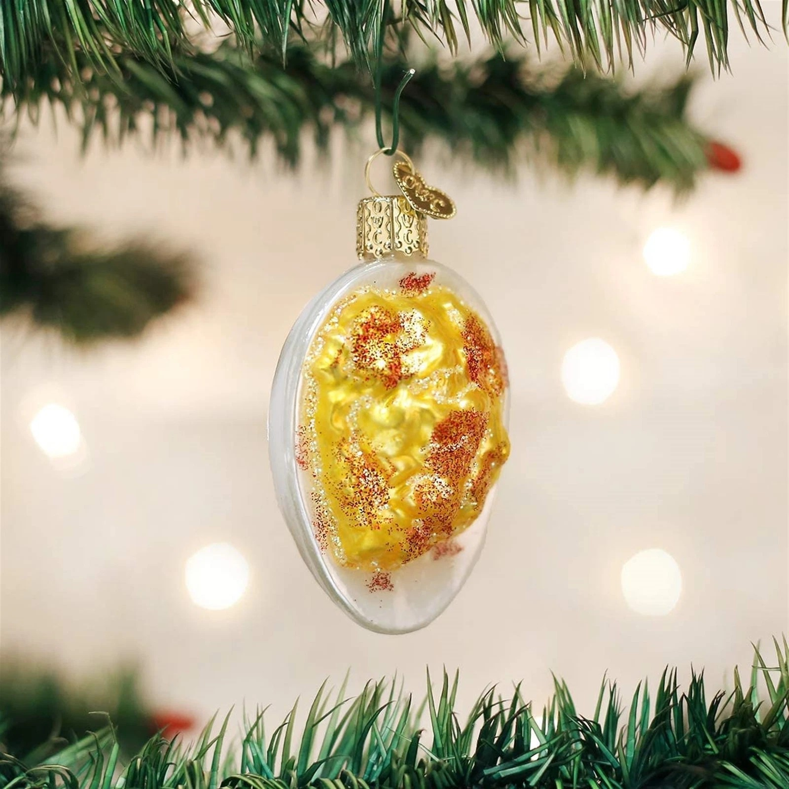 Old World Christmas Deviled Egg Glass Blown Ornament