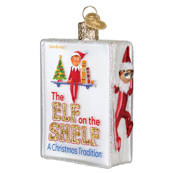 Old World Christmas Elf on the Shelf Glass Holiday Ornament