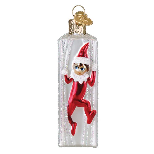 Old World Christmas Elf on the Shelf Glass Holiday Ornament