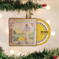 Old World Christmas Elton John Yellow Brick Road Glass Ornament