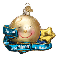 Old World Christmas Love You To The Moon & Back Glass Ornament