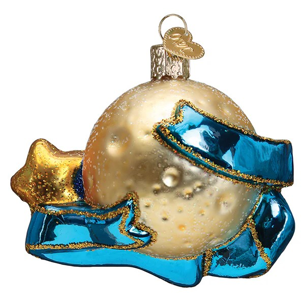 Old World Christmas Love You To The Moon & Back Glass Ornament