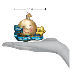 Old World Christmas Love You To The Moon & Back Glass Ornament