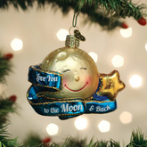 Old World Christmas Love You To The Moon & Back Glass Ornament
