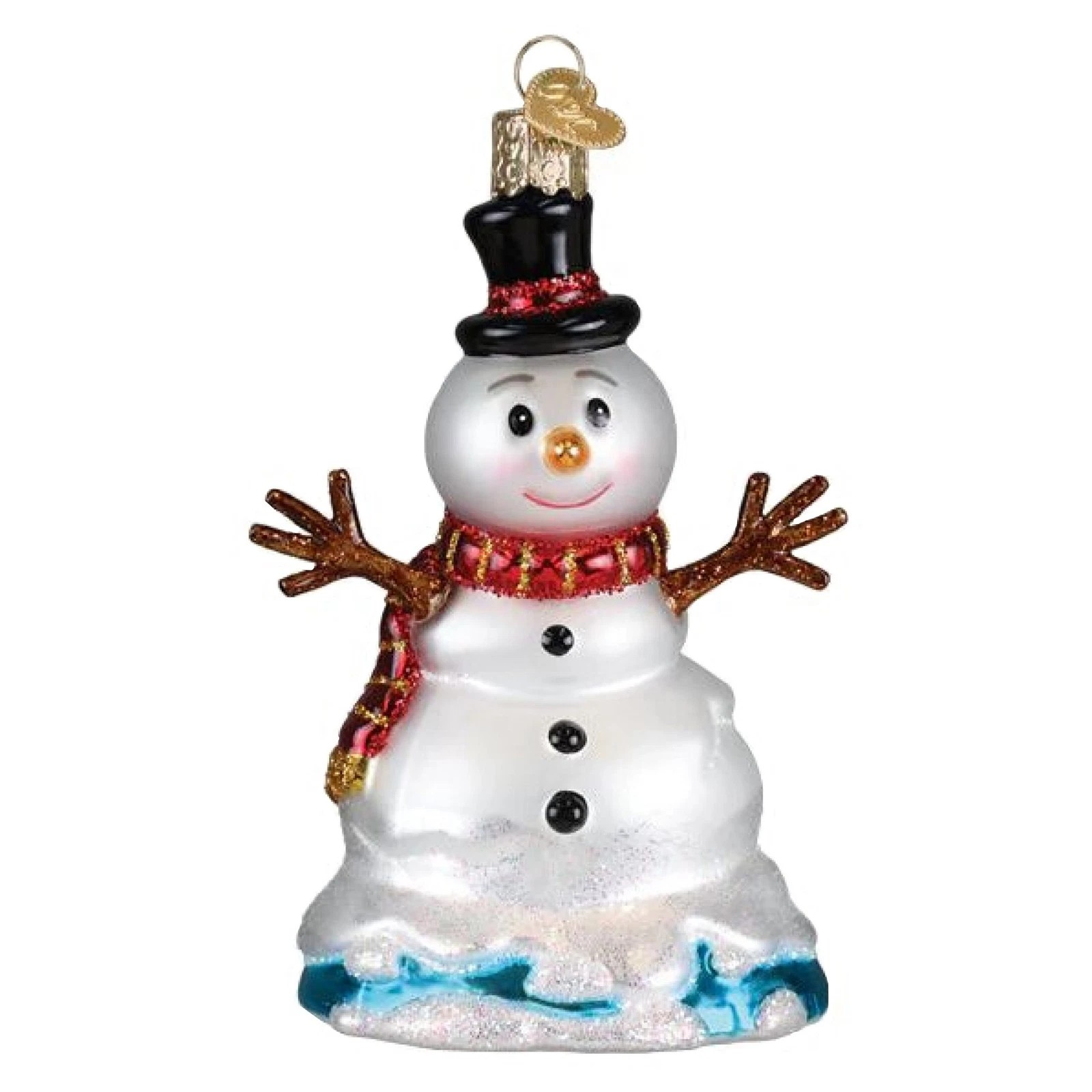 Old World Christmas Mr. Melting Snowman Blown Glass Ornament (with OWC Box)