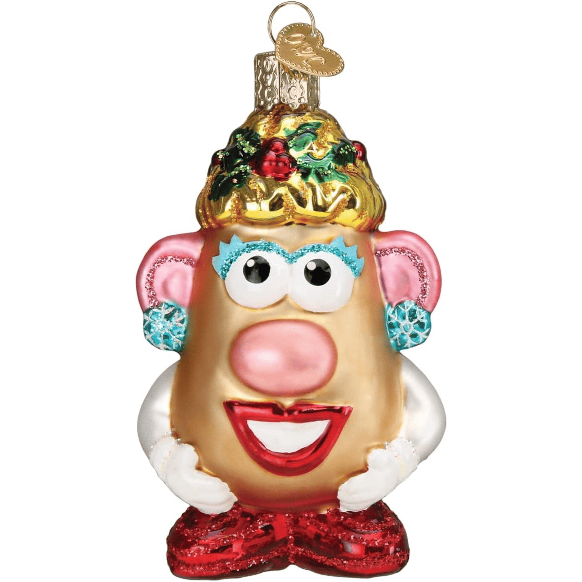 Old World Christmas Mrs. Potato Head Glass Holiday Ornament