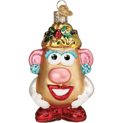 Old World Christmas Mrs. Potato Head Glass Holiday Ornament