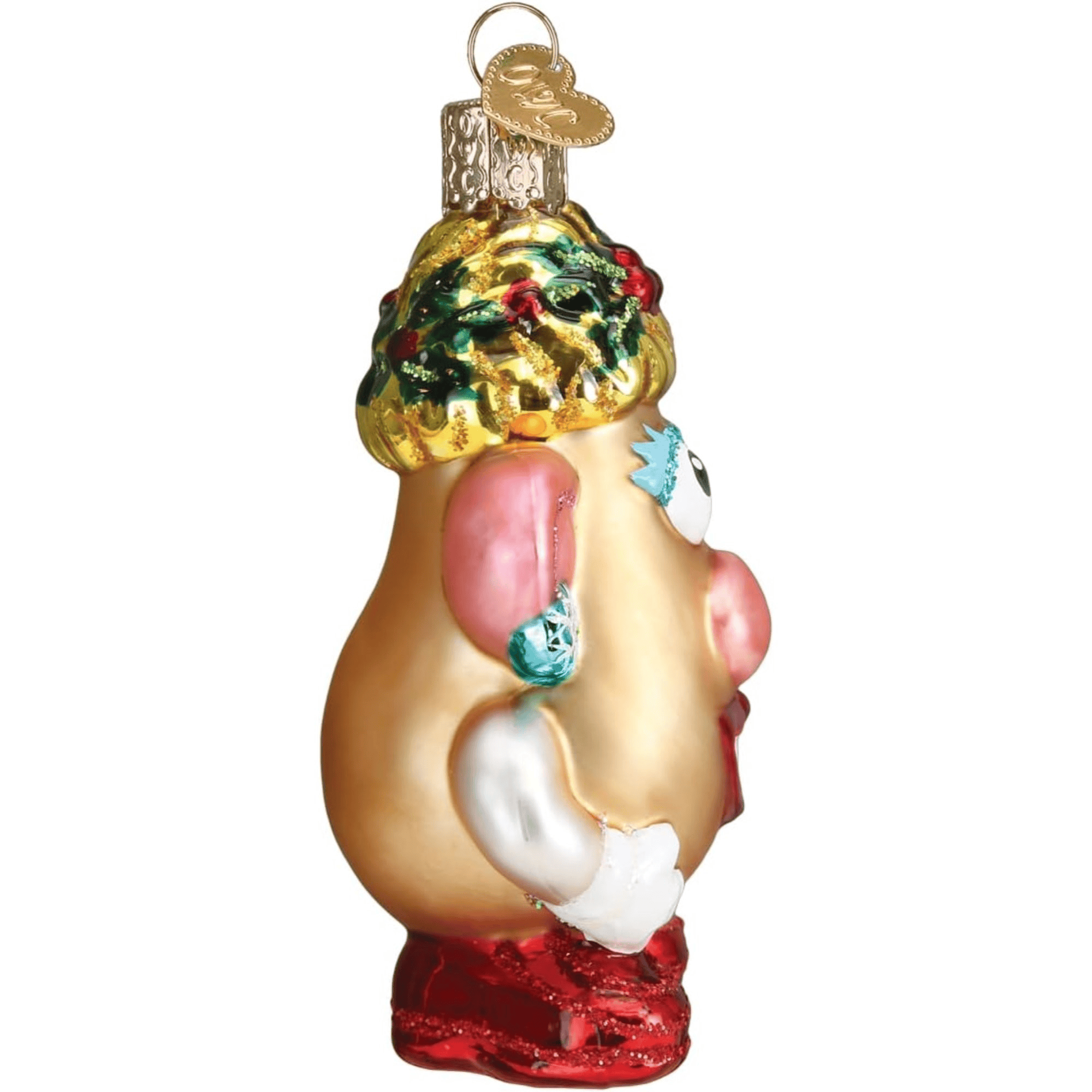 Old World Christmas Mrs. Potato Head Glass Holiday Ornament