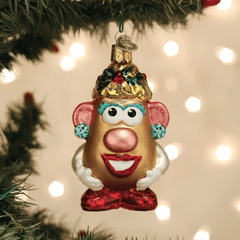 Old World Christmas Mrs. Potato Head Glass Holiday Ornament