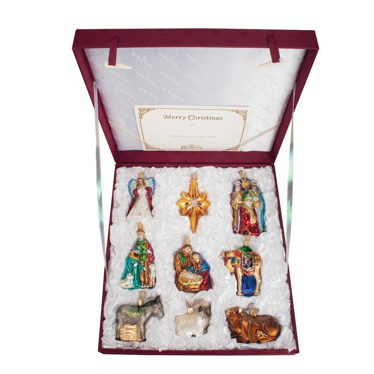 Old World Christmas Nativity Collection | 9pc Ornament Box Set