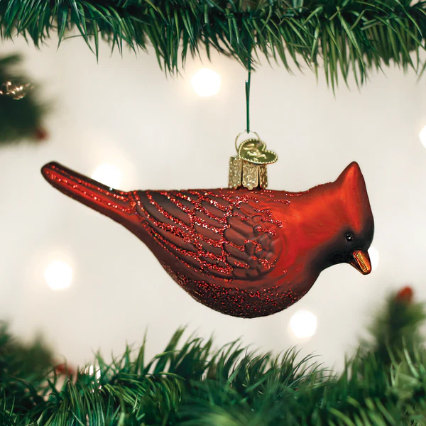 Old World Christmas Northern Red Cardinal Glass Holiday Ornament