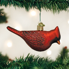 Old World Christmas Northern Red Cardinal Glass Holiday Ornament