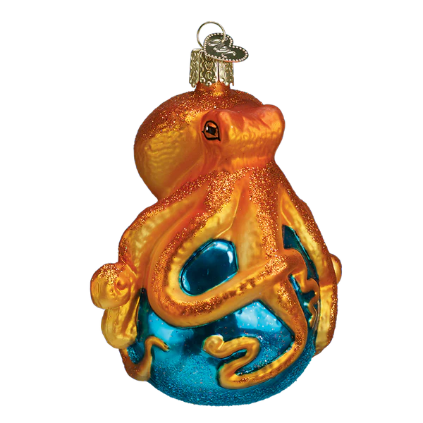 Old World Christmas Octopus Glass Holiday Ornament