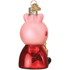 Old World Christmas Peppa Pig with Teddy Glass Holiday Ornament