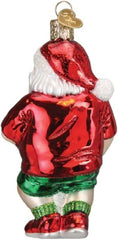 Old World Christmas Pickleball Santa Glass Holiday Ornament