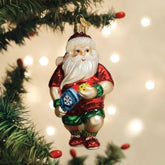 Old World Christmas Pickleball Santa Glass Holiday Ornament