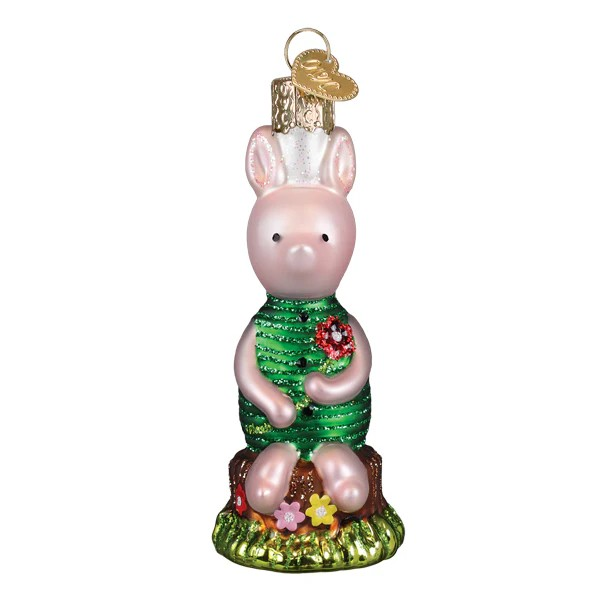 Old World Christmas Piglet Glass Holiday Ornament