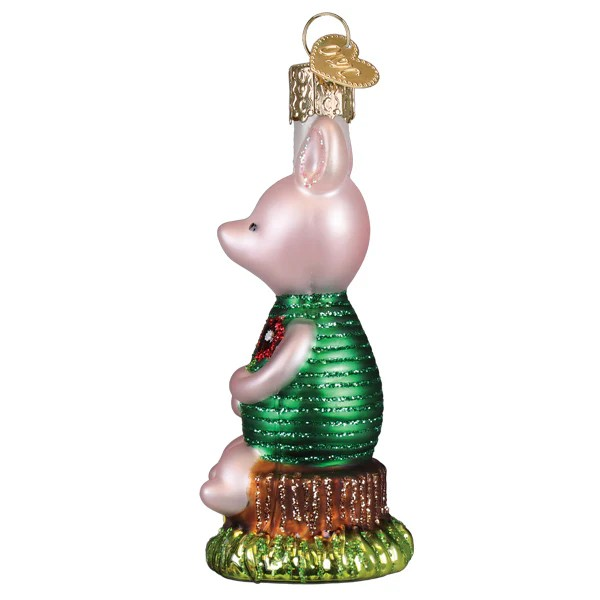 Old World Christmas Piglet Glass Holiday Ornament