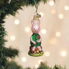 Old World Christmas Piglet Glass Holiday Ornament