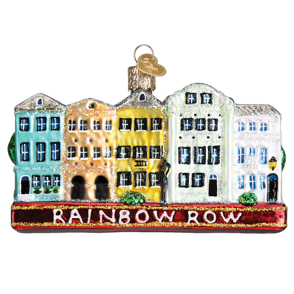 Old World Christmas Rainbow Row Charleston SC Glass Ornament