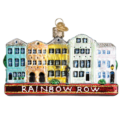 Old World Christmas Rainbow Row Charleston SC Glass Ornament