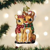 Old World Christmas Rudolph and Clarice Glass Ornament (with OWC Box)