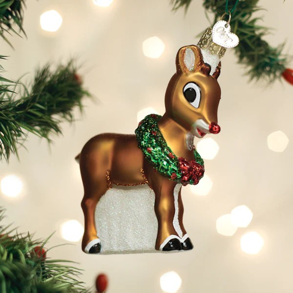 Old World Christmas Rudolph the Red-Nosed Reindeer Glass Holiday Ornament