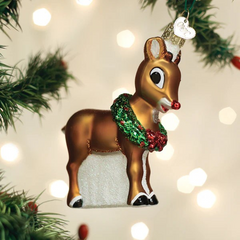 Old World Christmas Rudolph the Red-Nosed Reindeer Glass Holiday Ornament