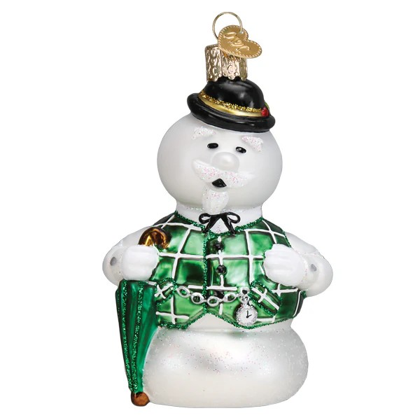 Old World Christmas Sam the Snowman Glass Ornament