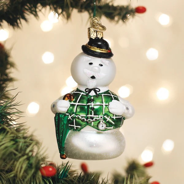 Old World Christmas Sam the Snowman Glass Ornament