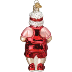 Old World Christmas Santa and Mrs Claus Pickleball Glass Ornament Set