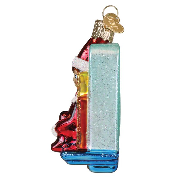 Old World Christmas Scout Elf Storytime Glass Holiday Ornament