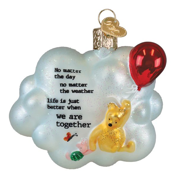 Old World Christmas Winnie And Piglet Together Glass Ornament