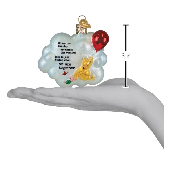 Old World Christmas Winnie And Piglet Together Glass Ornament