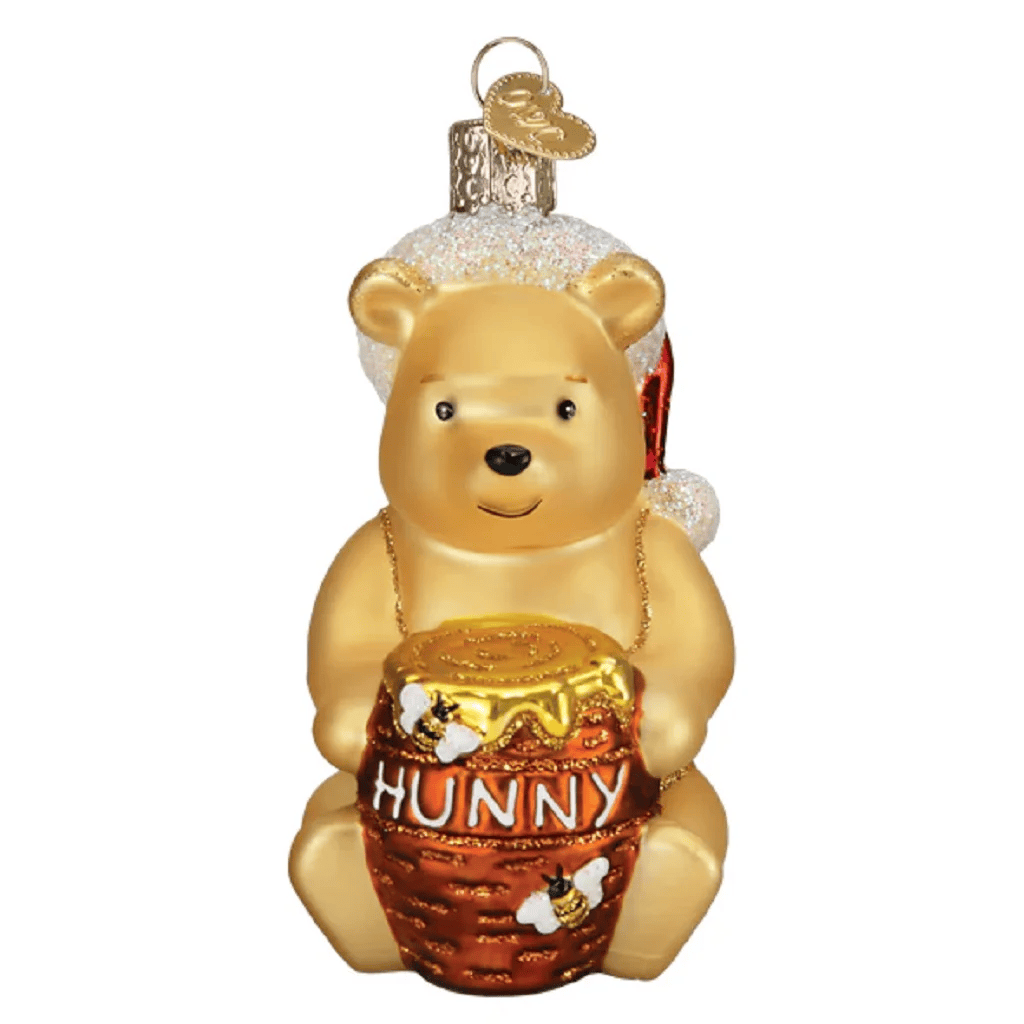 Old World Christmas Winnie The Pooh Glass Holiday Ornament